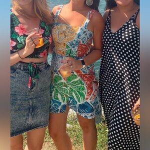 Farm Rio Patterned Mini Dress (Size M)